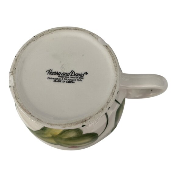 Vintage Harry and David Stacked Teapot & Teacup Ladybug Leaf Design Ceramic - Picture 7 of 8